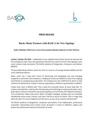 BASCA and Bucks Music Group Partner in New Signing Agreement