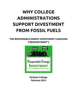 Why College Administrations Support Divestment from Fossil Fuels