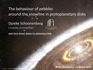 The Behaviour of Pebbles Around the Snowline in Protoplanetary Disks