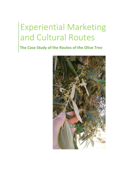 Experiential Marketing and Cultural Routes, the Case Study of The