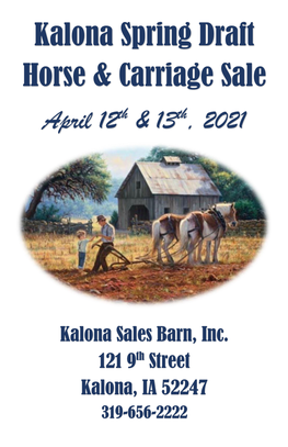 Kalona Spring Draft Horse & Carriage Sale