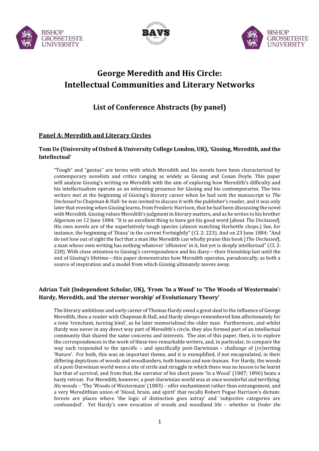 George Meredith and His Circle: Intellectual Communities and Literary Networks