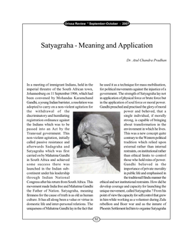 Satyagraha - Meaning and Application