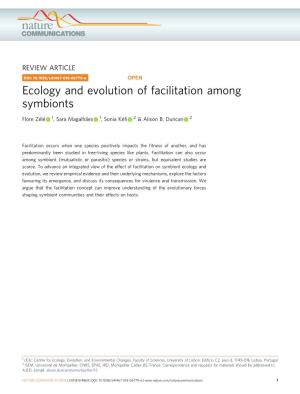 Ecology and Evolution of Facilitation Among Symbionts