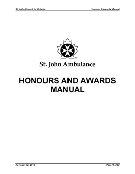 Honours and Awards Manual