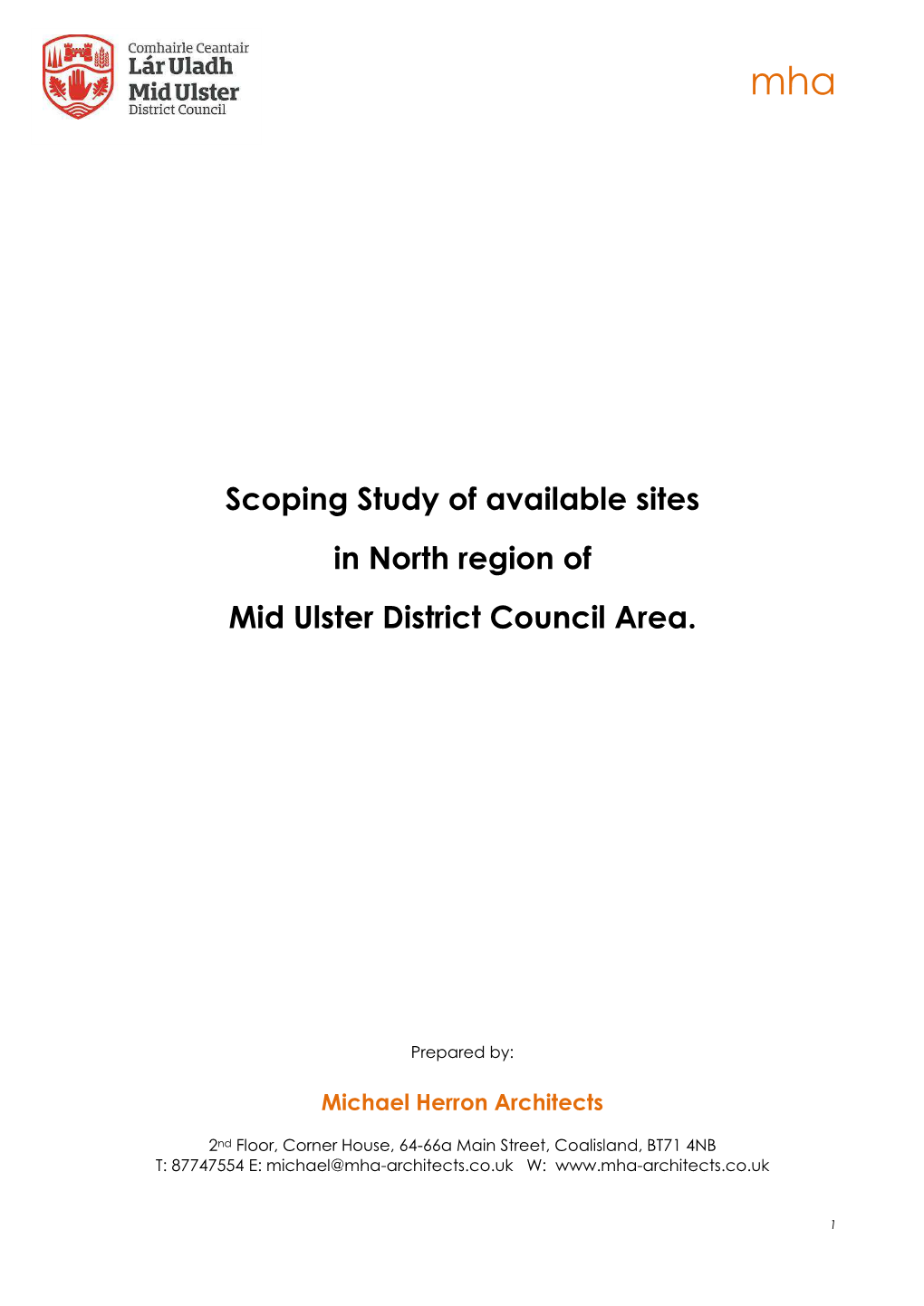 Scoping Study of Available Sites in North Region of Mid Ulster District Council Area