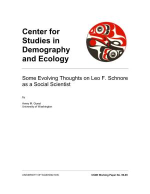 Center for Studies in Demography and Ecology