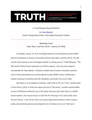 Truth Dialogue Mayer and Slevin 1 29 18 by Fiona Maxwell