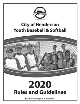 Youth Baseball Softball Rules and Regulations 2020