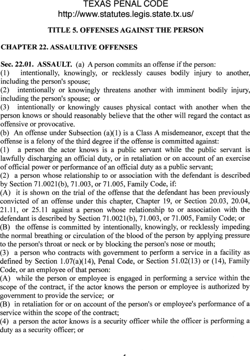 Title 5. Offenses Against the Person