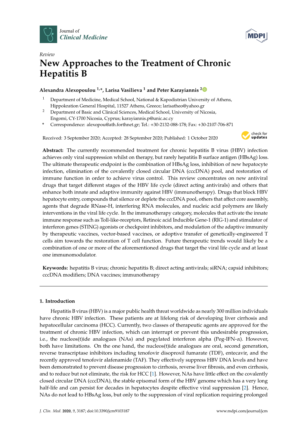 New Approaches to the Treatment of Chronic Hepatitis B