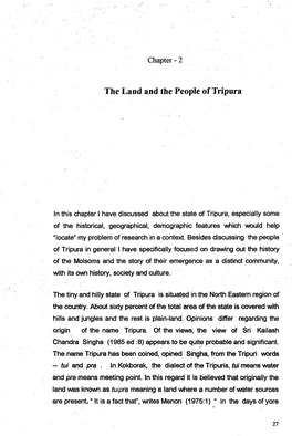 The Land and the People of Tripura