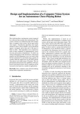 De-Sign and Implementation of a Computer Vision System for an Au