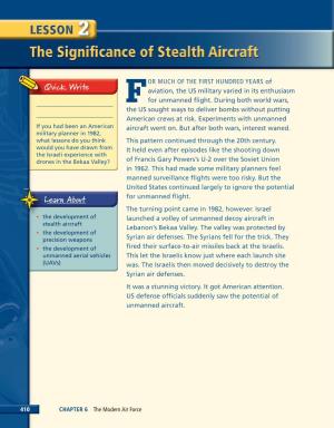 LESSON 2 the Signiﬁ Cance of Stealth Aircraft