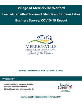 Village of Merrickville-Wolford Leeds-Grenville-Thousand Islands and Rideau Lakes Business Survey: COVID-19 Report