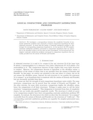 Logical Compactness and Constraint Satisfaction Problems