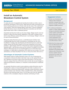 Install an Automatic Blowdown-Control System