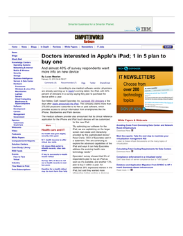 Doctors Interested in Apple's Ipad
