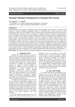 Dynamic Metadata Management in Semantic File Systems