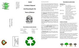 Guide to Waste Disposal and Recycling for the Town of Weston