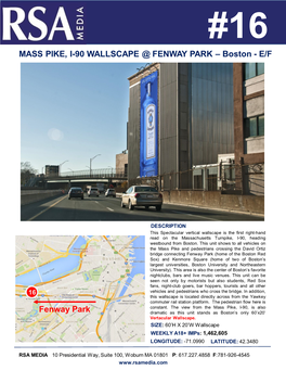 MASS PIKE, I-90 WALLSCAPE @ FENWAY PARK – Boston - E/F