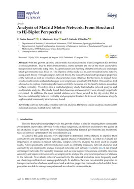 Analysis of Madrid Metro Network: from Structural to HJ-Biplot Perspective