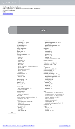 An Introduction to Celestial Mechanics Richard Fitzpatrick Index More Information