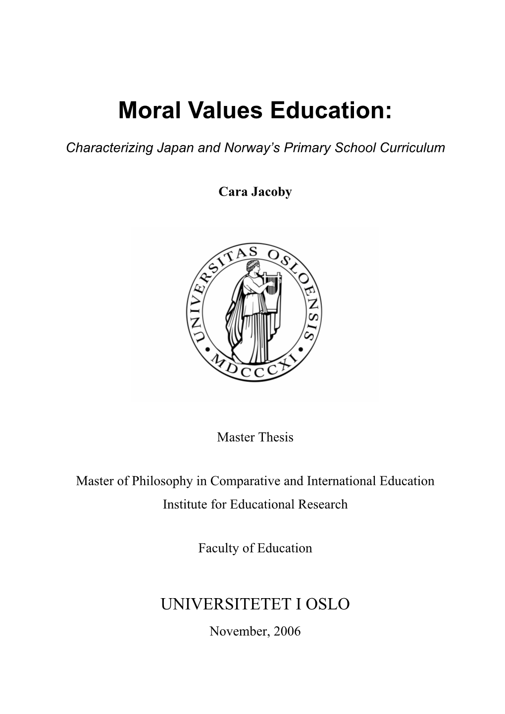 Moral Values Education