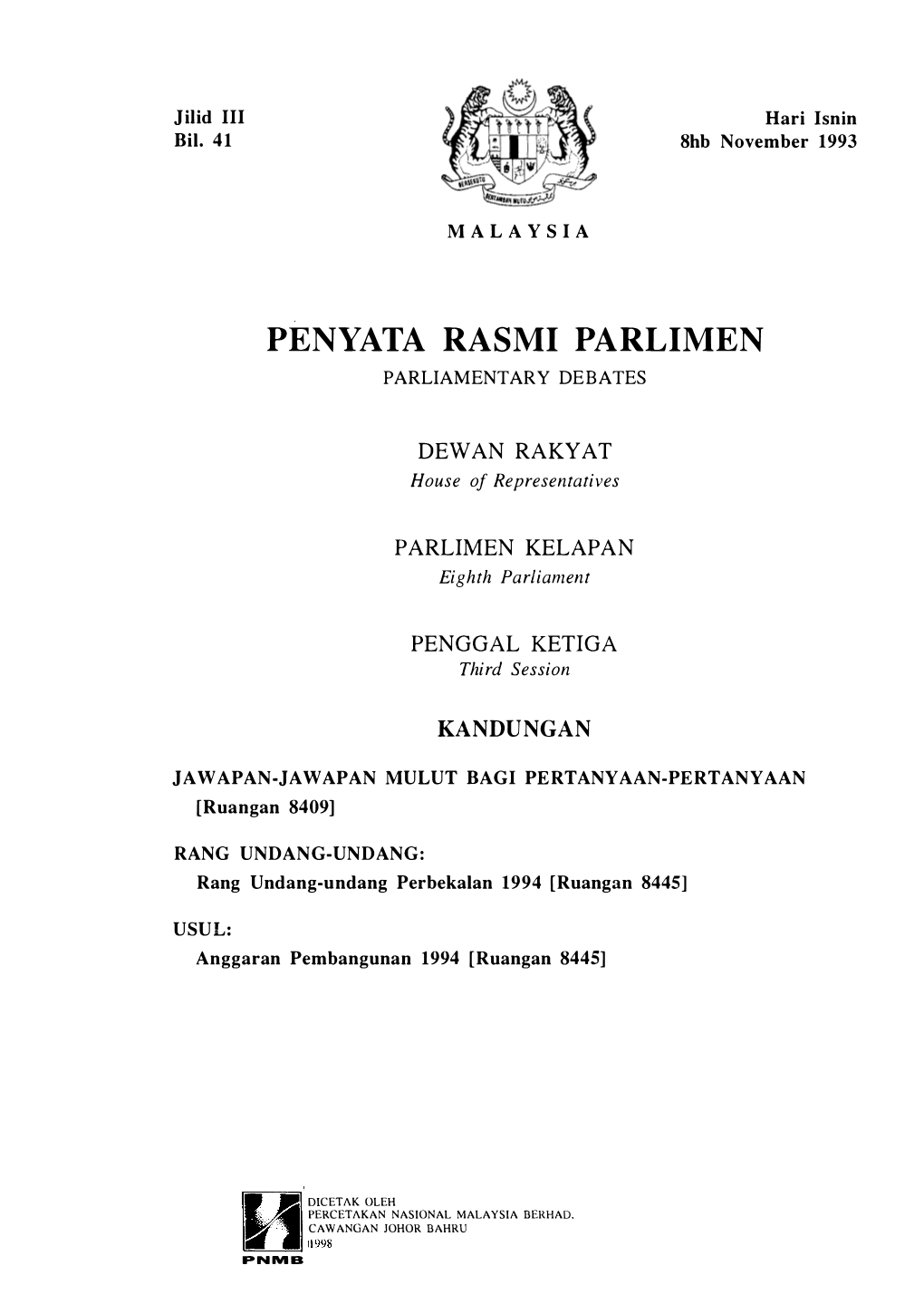 Penyata Rasmi Parlimen