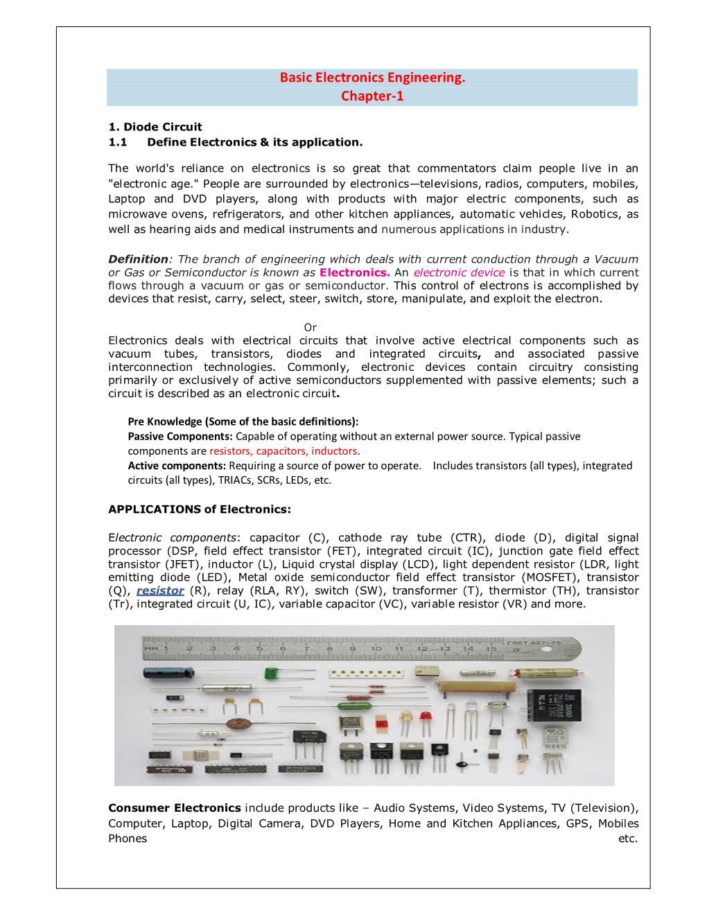 Basic Electronics Engineering. Chapter-1