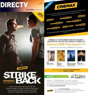 Cinemax FREE Trial August 9-11 Subscribe and Catch Other CINEMAX Hits, Including