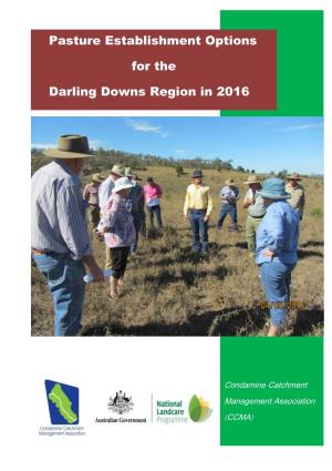 Pasture Establishment Options for the Darling Downs Region in 2016