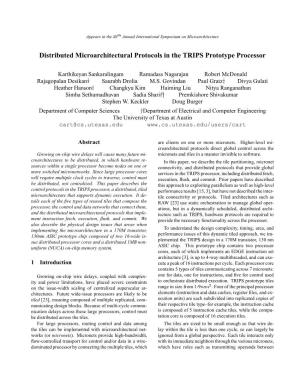 Distributed Microarchitectural Protocols in the TRIPS Prototype Processor