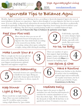 Ayurveda Tips to Balance Agni