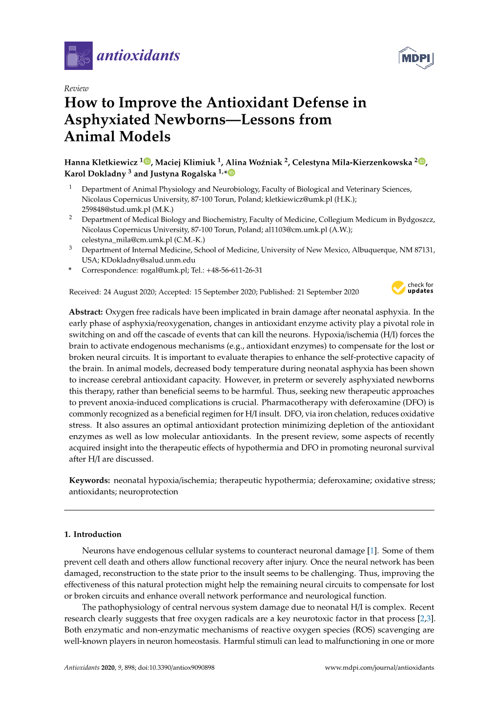 How to Improve the Antioxidant Defense in Asphyxiated Newborns—Lessons from Animal Models