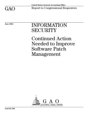 GAO-04-706 Information Security: Continued Action Needed To