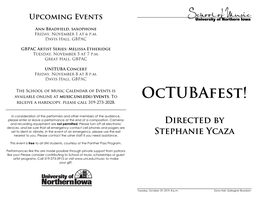 Octubafest! Receive a Hardcopy, Please Call 319-273-2028