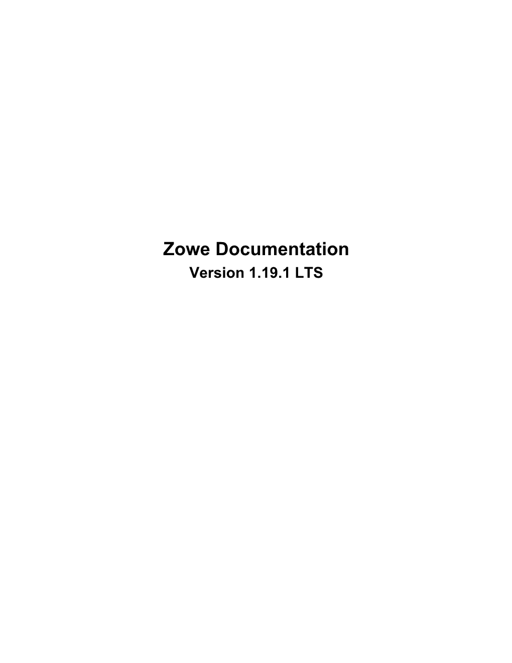 Zowe Documentation Version 1.19.1 LTS