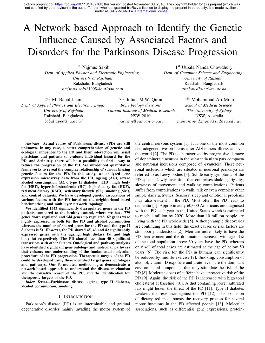 A Network Based Approach to Identify the Genetic Influence Caused By