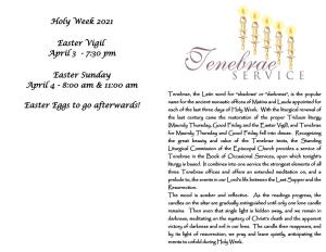 Holy Week 2021 Easter Vigil April 3