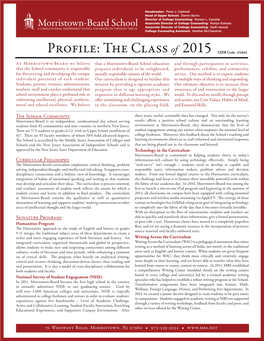 PROFILE: the Class of 2015