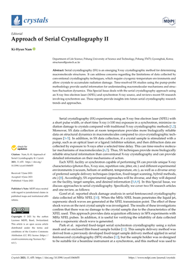 Approach of Serial Crystallography II