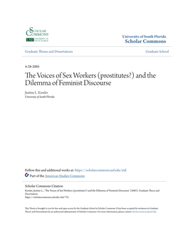 The Voices of Sex Workers (Prostitutes?) and the Dilemma of Feminist Discourse