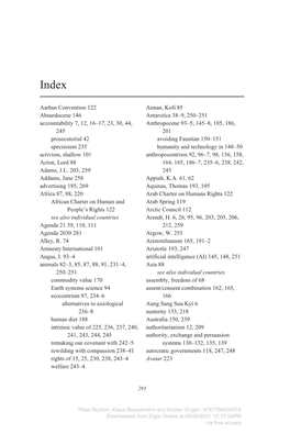 Aarhus Convention 122 Absurdocene 146 Accountability 7, 12, 16