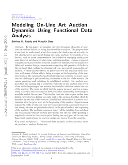 Modeling On-Line Art Auction Dynamics Using Functional Data