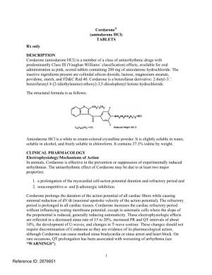 Cordarone (Amiodarone Hydrochloride)