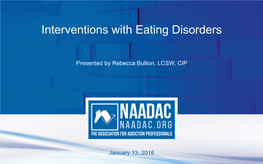 Interventions with Eating Disorders