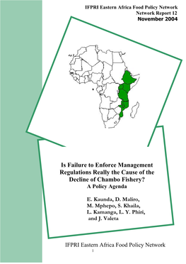 Is Failure to Enforce Management Regulations Really the Cause of the Decline of Chambo Fishery? a Policy Agenda