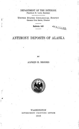 Antimony Deposits of Alaska
