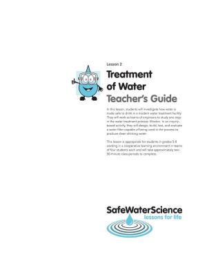 Treatment of Water Teacher's Guide